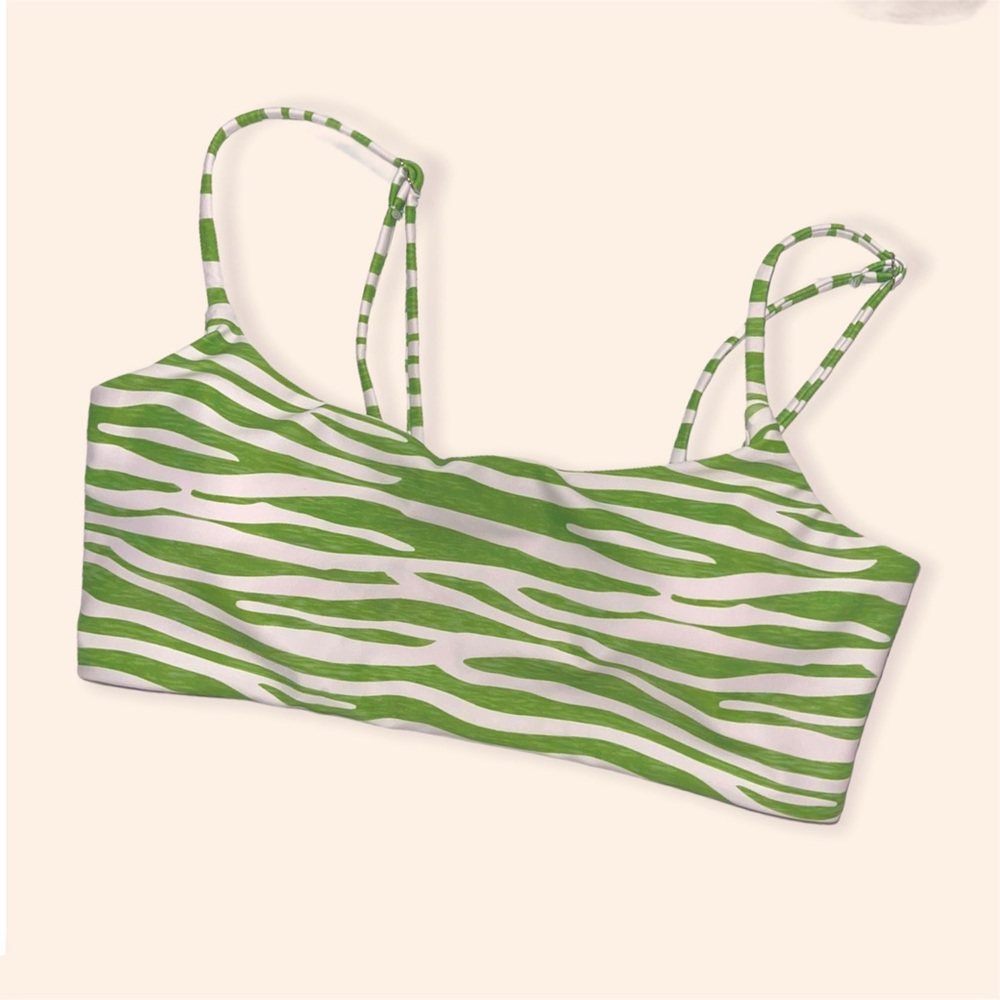 Green Zebra Bikini Top